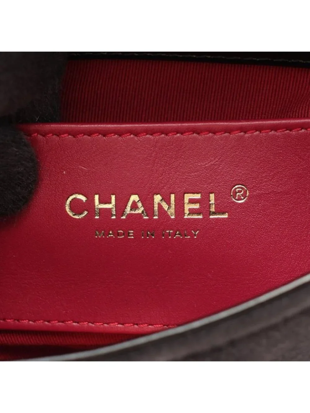 Chanel Shoulder Bag Quilted Black Leather Suede Small Chain